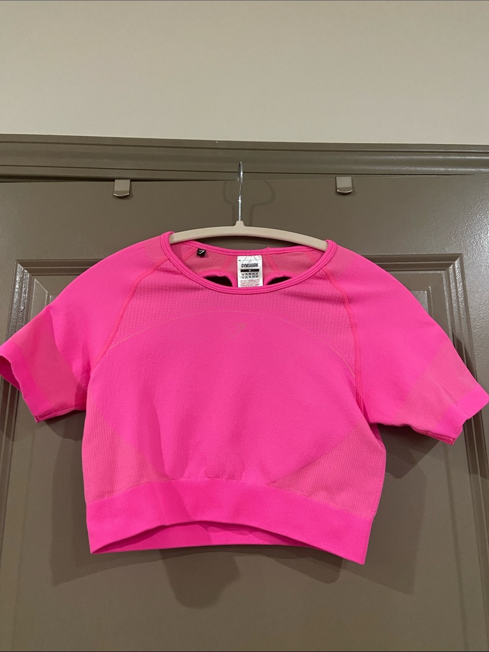 Gymshark Hot Pink Cropped Short Sleeve Top